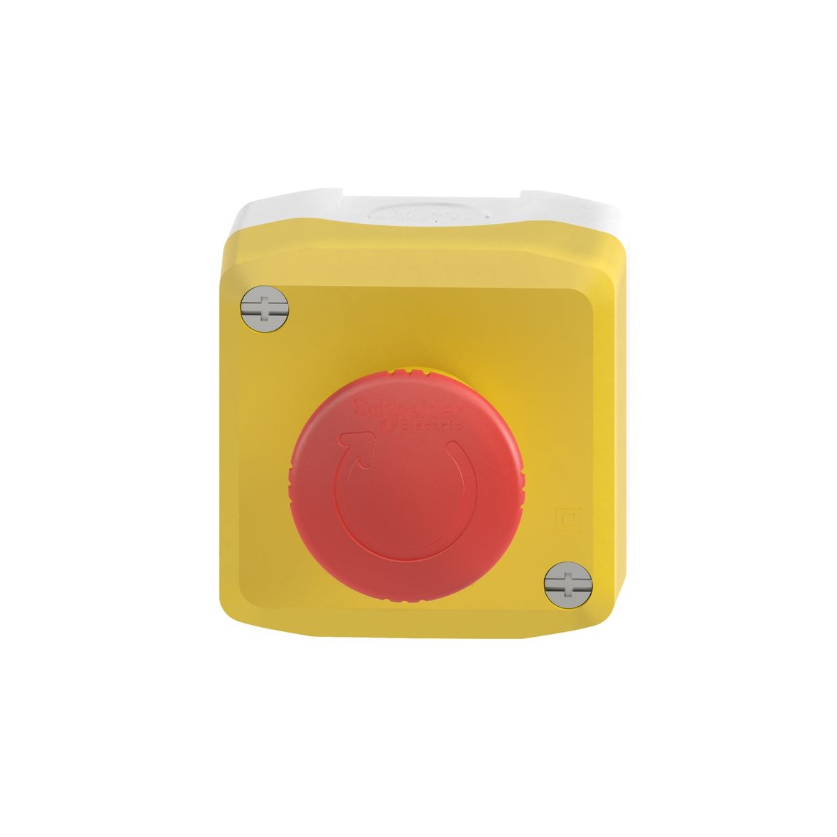XALK178F - Control station, Harmony XALD, XALK, plastic, yellow lid, 1 red mushroom push button 40mm, turn to release, 2NC - Schneider Electric - 2