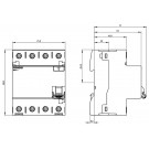 5SV4642-0 - Differential switch, 4-pole, Type AC, In: 25 A, 300 mA, Un AC: 400 V - Siemens - 1