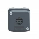 XALD01 - Empty enclosure, Harmony XALD, XALK, plastic, dark grey lid, for push button 22mm, 1 cut out - Schneider Electric - 2
