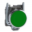 XB4BA31 - Push button, metal, Harmony XB4, flush, green, 22mm, spring return, unmarked, 1NO - Schneider Electric - 0