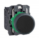 XB5AA21 - Push button, Harmony XB5, plastic, flush, black, 22mm, spring return, unmarked, 1NO - Schneider Electric - 0