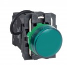 XB5AV5B3 - Pilot light, Harmony XB5, XB4, green complete 22 mm plain lens with integral LED 400 V - Schneider Electric - 0