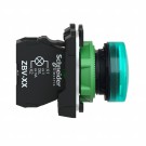 XB5AVB3 - pilot light, Harmony XB5, grey plastic, green, 22mm, universal LED, plain lens, 24V AC DC - Schneider Electric - 3