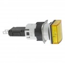 XB6CV5BB - Complete pilot light, Harmony XB6, square yellow, plastic, 16mm, integral LED, 12...24V - Schneider Electric - 0