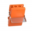 XPER810 - Single foot switch, Harmony XPE, metal, orange, without cover, trigger mechanism, 1 step, 1 contact 1NC+NO, IP66 - Schneider Electric - 4