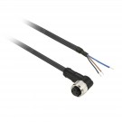 XZCP0266L5 - Pre wired connectors XZ, elbowed female,  8 mm, 3 pins, cable PUR 5 m - Schneider Electric - 0