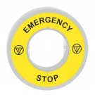 ZBY9W2B330 - Harmony, Illuminated ring 60, plastic, yellow, red fixed integral LED, marked EMERGENCY STOP, 24 V - Schneider Electric - 4