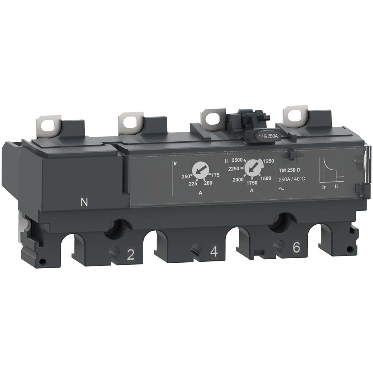 C164TM160 - Trip unit TM160D, ComPacT NSX160, 4 poles 4D (neutral fully protected), thermal magnetic protections, 160A rating - Schneider Electric - 0