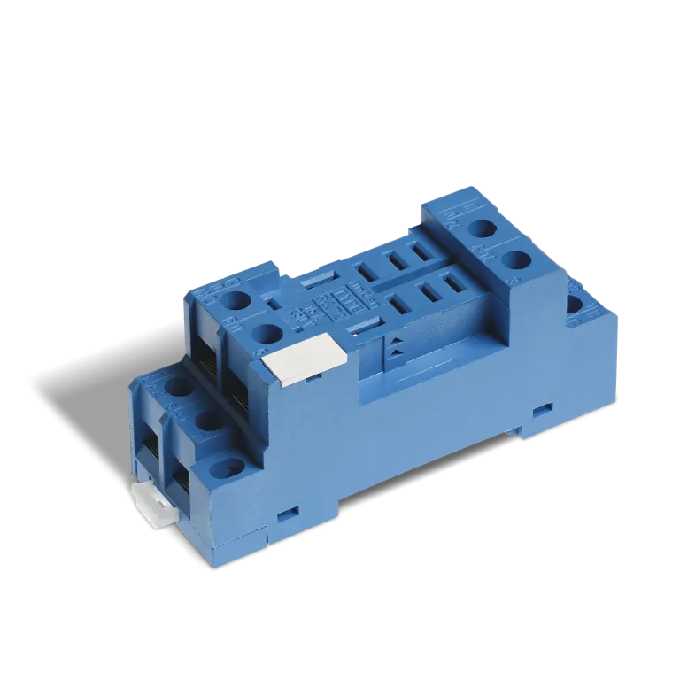 9672SMA - Socket with screw terminals (under the washer) for relay 56.32; Included metal clip 094.71; Version: Blue - Finder - 0